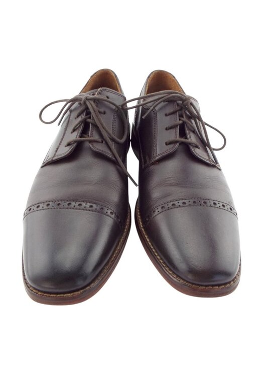 COLE HAAN Brown Leather Cap Toe Men\'s Oxfords Lace-up Shoes 9.5